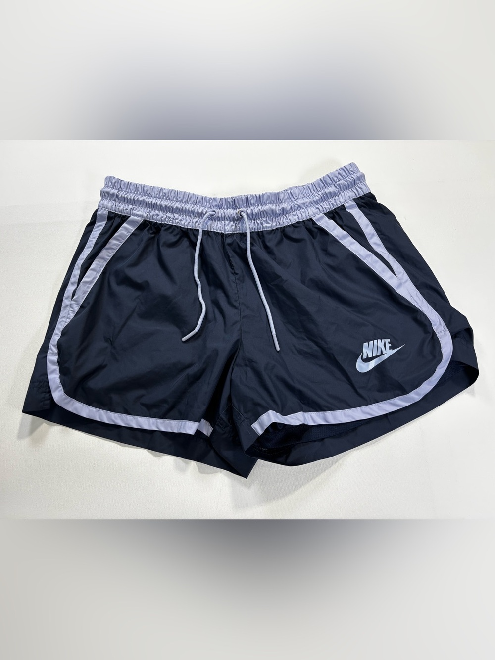 Nike Dark Blue Athletic Shorts with Light Blue Accents